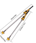 Ultra Light Titanium Alloy Bike Quick Release Skewers, 1 Pair Front and Rear, with measurements and gold finish.