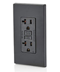 20 Amp GFCI Outlet With Self Test, LED Indicator, Non Tamper Resistant, Black, Protects Against Electric Shock And Electrocution, High Immunity To HF Nuisance Trips