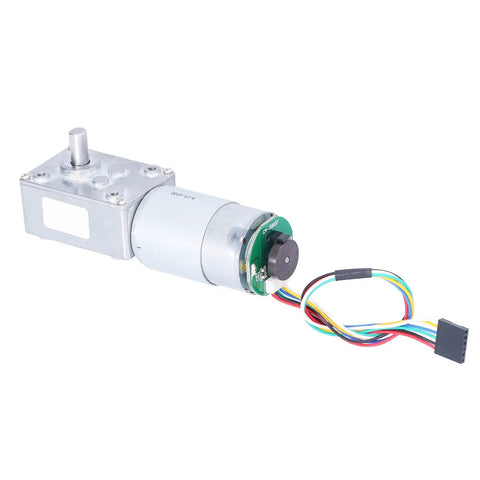 Gear Motor With Self Locking Function And Incremental Magnetic Encoder Two Or Three Channel, 40RPM, DC12V High Torque Industrial Drive For Automation And Motion Control, A Real Workhorse For Home Appliances, Power Tools, Automotive Shops. DC12V metal gear motor with shaft and encoder wires