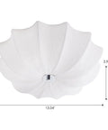White Fabric Drum Shade Flush Mount Ceiling Light Fixture Three Light Modern Chandelier 13.04x3.95 inches side view