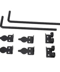 Heavy Duty Cane Drop Bolt for Wooden Gates, Vertical or Horizontal Mount, Weatherproof Steel Gate Drop Rod, Durable Outdoor Fence Locking Hardware For Commercial And Residential Gates, Rustproof, Easy Install, Locking For Outdoor Fences, black steel set