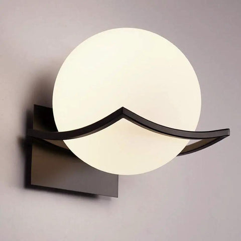 Indoor Outdoor Weather Resistant Metal Wall Sconces With Frosted Glass Housing Matte Black Finish For Hallways Patios Garages And Stairways Fire Wall Decor That Really Sets Off Your Space, round glass shade with wave design.