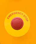 Emergency Stop Sticker Set For Machinery And Generators, Peel And Stick Safety Warning Signs on yellow background