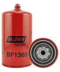 Red Beefed Up Heavy Duty Fuel Water Separator Spin On Filter With Drain Model BF1365 for diesel engines, close-up view