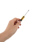 Hand holding Pocket Sized Fencing Sword Tip Screwdriver With Anti Slip Handle, Mini Precision Flathead For Foil Epee Sabre Tips, Portable Repair Tool