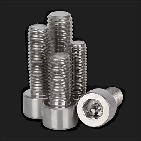 Premium Pure Titanium Hex Socket Head Cap Screws Grade 2 TA2 Heavy Duty Fasteners M1.6 to M10 threads 30mm long product image.