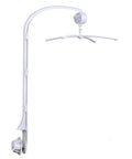 Top Notch 34 Inch Baby Crib Mobile Bed Bell Stand With Manual Wind Up Music Box in white polymer, ideal for nursery decoration.
