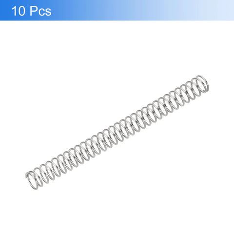 Stainless steel compression spring, 50mm long, 0.4mm wire, 4mm outer diameter