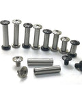 12 Sets Slick Black Five Pointed Star Chicago Screws Premium Stainless Steel 303 Beast Mode Hardware For Tactical Knives And Rugged Camp Gear 5mm X 17mm, displaying assorted screws.