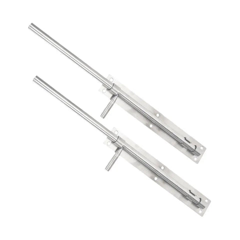 Top Tier Heavy Duty 10 Pack Stainless Steel Slide Bolt Latches For Securing French Doors Barn Sheds And Gates With No Sweat Install And Rock Solid Security Hold, 17-inch slide bolts and brackets.