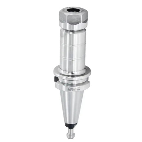 Pro Grade CNC Lathe Tool Holder With 0.002 Inch Precision Chuck For BT30 BT35 BT40 ER11 ER16 ER20 ER25 ER32 Collets Perfect For High Speed Machining And Accurate Tooling Model BT30 ER32-100, featuring a metallic finish and cone shape