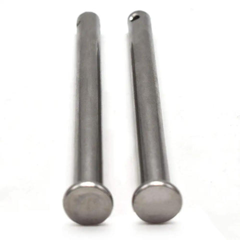 Two Heavy Duty 304 Stainless Steel Clevis Pins M8 X 100mm Single Hole Flat Head Pin For Hitch Pin Lock Systems