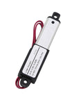 Solid 12V Electric Linear Actuator With Telescopic Aluminum Body And Built In Limit Switches For Auto Stopping Smooth Stroke On Compact Doors And Light Duty Gear That Works Like A Charm Right Out The Box Today, showing wires and casing.