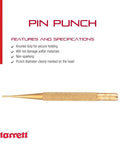 Brass Drive Pin Punch With Knurled Grip For Easy Pin And Rivet Driving In Wood Metal And All Workpieces One Sixteenth Inch Diameter