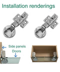 Installation view of 2 Pack Soft Close Hydraulic Glass Door Hinges For Cabinets And Wine Racks 35mm Round Hole Cover Hinges