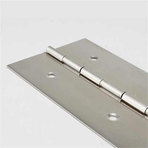 Heavy Duty Stainless Steel Piano Hinges 6 To 20 Inch Continuous Hinge for long cabinets and cupboards, flat view