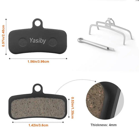 High Performance Semi Metallic Disc Brake Pad Set With Installation Tools for Shimano and Tektro Ebike detail and dimensions
