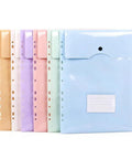 11 Hole Expanding File Pockets Waterproof Binder Pockets for 2 3 4 Ring Binders With Snap Button And Label Area Fits Letter And A4 Documents