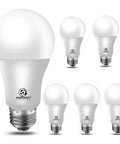 Dimmable A19 LED Bulbs 9.8W Daylight 5000K No Fuss 800 Lumens Energy Star UL Listed CRI90 Plus 6 Pack