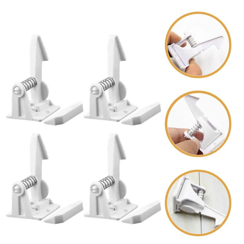 16 Pack Cabinet Locks For Childproofing Cabinets And Drawers Easy Install ABS Material White Kidproof Safety Locks For Kitchen Bathroom Bedroom No Drill Keeps Curious Little Helpers Out
