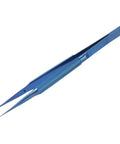 Titanium Alloy Precision Tweezers for Microsoldering and Phone Board Repair, Anti Corrosive Anti Magnetic, 0.15mm Tip, Great for Fingerprint Line, Wire Welding, and Delicate Motherboard Work, Pointed Toe, Compact 2.1 Inch Length, blue titanium tweezers