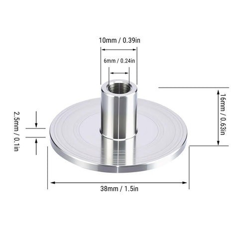 Built Like A Tank Router Guide Bushing Template Set Six Piece Heat Treated Stainless Steel, 38mm diameter template bushing with accurate measurements.