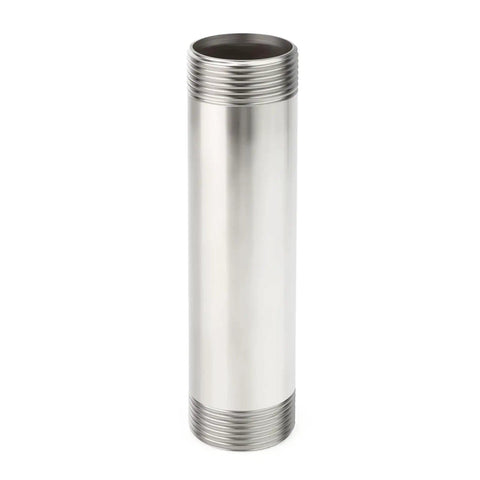 Stainless Steel 1-1/4 Inch NPT Male To 1-1/4 Inch NPT Male Nipple Pipe 8 Inch Length 304 Stainless Corrosion Resistant