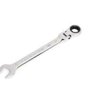 Chrome 21mm 4 Degree Swing Arch 12 Point Flex Head Ratcheting Combination Wrench For Tight Spots With Dual Direction Off Corner Loading