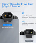 Upgraded Bluetooth Barcode Scanner With Back Clip For iPhone And Android comparison of new and old versions on phone edge