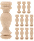 12 Pcs Solid Wood Decorative Finials And Roman Style Column Caps Unfinished Spindles For Staircase Porch Railings And Home Decor