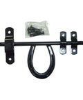 Horseshoe Barn Door Latch In Black Steel Heavy Duty Weatherproof Rust Resistant Sliding Barn Door Hardware With Secure Locking