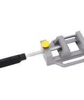Drill Press Vise Aluminum Alloy Mini Bench Clamp For Precision Drilling Engraving And Polishing, gray with black handle