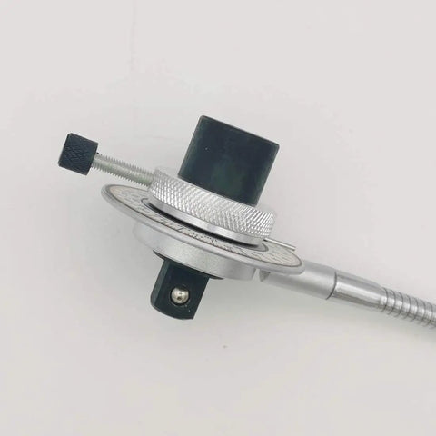 Torque Angle Meter For 1/2 Inch Drive Wrench With 14 Inch Flexible Clip Arm, 0 to 360 Degree Range, CR-V Steel, Easy Zeroing Angle Gauge Reaches Tight Spots For Auto Repair, Must-Have Pro Grade Tool on 1/2in drive