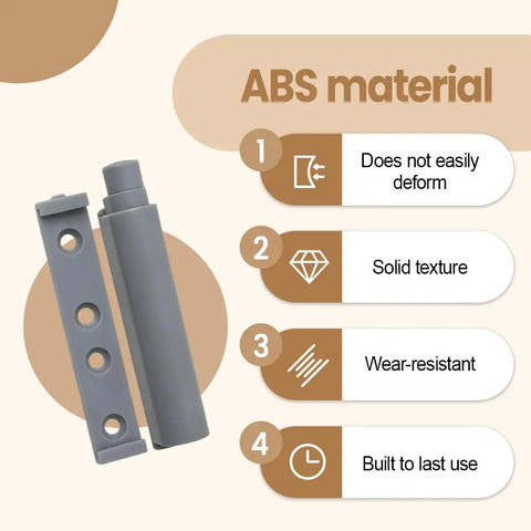 Magnetic Push Door Catches Set 10 Pack With Adjustable Head For Cabinets And Drawers, ABS material features listed