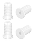 Set Of Four White Three Quarter Inch Cable Grommets For Wall Hole Pass Throughs, anti-slip textured surface, weatherproof cord protection.