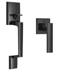 Matte Black Front Door Handle Set With Reversible Lever For Right Or Left Handed Doors Exterior Entry Door Handle Single Cylinder