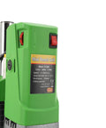 Green control panel of the Heavy Duty 710W Bench Drill Stand For Hand Drill, Mini Electric Drill Press with switches visible