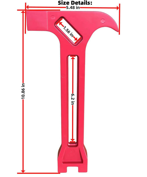 4 In 1 Emergency Tool Gas And Water Shut Off Wrench For Earthquakes Hurricanes Fires Floods Disasters Prepper Ready Survival And Rescue Gear With Door Pry Bar And Debris Dig Tool For Quick Valve Shutdown When Disaster Strikes, red with dimensions
