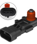 No Sweat Swap Universal Car Fuel Tank Pressure Sensor For Vapor Vent Port EVAP System OEM 16238399 16196060 12219388 showing black plastic and orange rubber details.