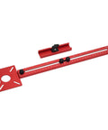 4 In 1 Router Milling Groove Bracket For Woodworking With Aluminum Alloy Circle Cutting Jig, red bracket and ruler visible