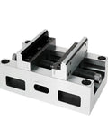 CNC Machined Zero Point Clamping Fixtures For Flat Jaw Vises featuring double opening self centering action, silver metal, precision design.