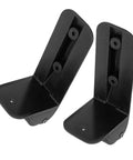 Quick Release L Bracket Side Mount Heavy Duty Caster Wheels For Speaker Amps And Tool Boxes Straight Shooter Rolling With Zero Drag Anti Skid Black PVC Rubber Swap In Pair shown from the front angle.