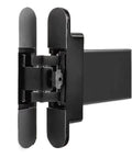 Hidden Door Hinges Set With Automatic Self Closing And Adjustable Hydraulic Buffer For Secret Doors, gray finish, hinge close-up