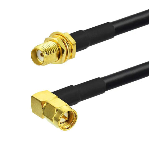 Two Pack SMA Right Angle To SMA Female RG58 Coax Cable 1 Meter Ham Radio Antenna Extension Kit Plug And Play For Handheld And Mobile Radios