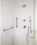 Contemporary 18 Inch Chrome Grab Bar For Bathroom Safety, Built Tough To Support Up To 450 Lbs, mounted in shower