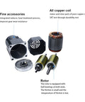 Internal components of Built To Last Heavy Duty 15W 110V AC Single Phase Gear Motor with 125 RPM controller, copper coil and rotor.