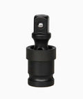 Swivel Impact Socket Set Four Piece With 360 Degree Universal Joint Adapter for auto repairs, heavy-duty black steel tool.
