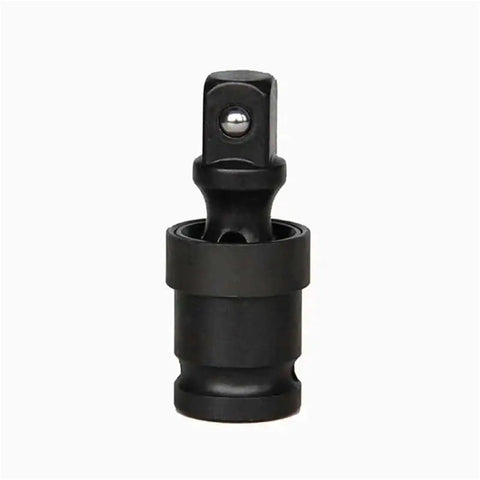 Swivel Impact Socket Set Four Piece With 360 Degree Universal Joint Adapter for auto repairs, heavy-duty black steel tool.