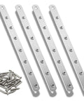 Score This Solid 4 Pack Flat Mending Plates Made Heavy Duty With Premium Stainless Steel Featuring 12 Inch straight braces with screw set.