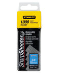 Heavy Duty 10mm Narrow Crown Steel Staples 1K Pack For Tr100 Tr200 Handheld Staplers in sturdy plastic packaging.
